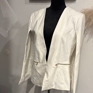 New York & Company White Cape Jacket